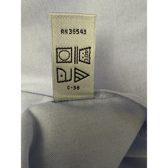 Geoffrey Beene Men's Dress Shirt Blue 17 1/2 32/33 Pinpoint Oxford Wrinkle Free - Picture 4 of 8